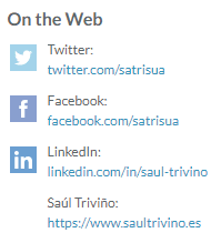 Enlaces a redes sociales y al sitio web desde el perfil de Moz